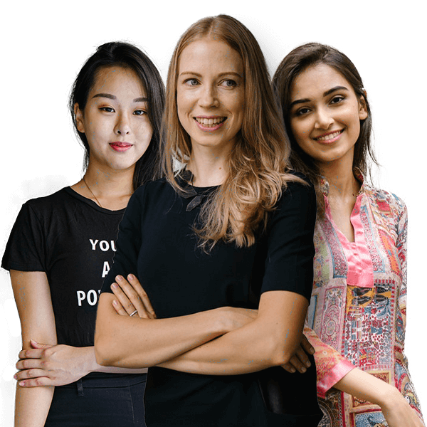 photo of three volunteer.png